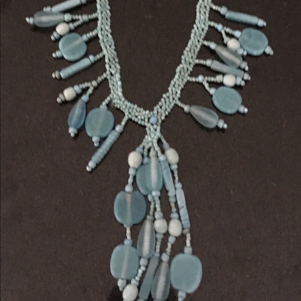 Turquoise fringe necklace